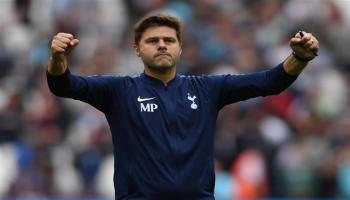 Pochettino celebrating victory after Spurs scored goals